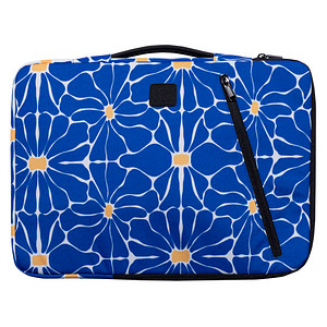 Exacompta Laptophülle Flower Kunstfaser blau bis 40,6 cm (16 Zoll)