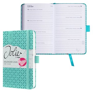 SIGEL Buchkalender Jolie 2026 aqua green, 1 St.