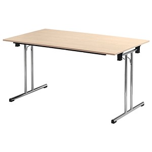 SODEMATUB Mehrzwecktisch ahorn rechteckig, Rundrohr chrom, 160,0 x 70,0 x 74,0 cm