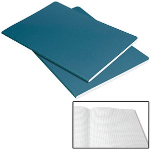 SIGEL Notizhefte Linescape DIN A5 kariert, mittelblau, neon-grün Softcover 68 Seiten, 2 St.