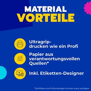 AKTION: AVERY Zweckform Etiketten 6171 weiß 64,0 x 45,0 mm, 30 Blatt + GRATIS 90 Etiketten