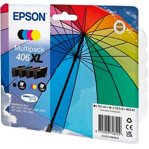 EPSON Multipack 406XL Umbrella DURABrite schwarz, cyan, magenta, gelb Druckerpatrone, 4er-Set