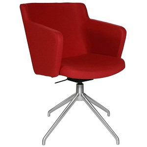 Topstar Besuchersessel SFH 1.0 rot edelstahl, Optik matt Stoff 58,0 x 66,0 x 87,0 - 90,0 cm, 1 St.