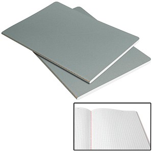 SIGEL Notizhefte Linescape DIN A5 kariert, hellgrau, neon-orange Softcover 68 Seiten, 2 St.