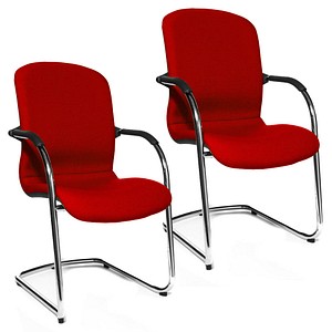 Topstar Besucherstühle Open Chair 110 OC690 T31 rot Stoff, 2 St.