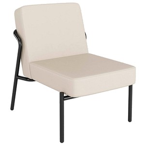 medso powered by PAPERFLOW Sessel MEDSO S creme schwarz Kunstleder 58,0 x 74,3 x 38,0 cm, 1 St.