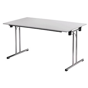 SODEMATUB Mehrzwecktisch lichtgrau rechteckig, Rundrohr chrom, 160,0 x 70,0 x 74,0 cm