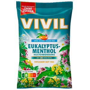 VIVIL® Eukalyptus-Menthol ohne Zucker Bonbons 33 St./ 120,0 g, 1 Pack