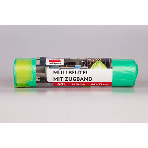 quickpack Müllbeutel 60,0 l grün, 20 St.