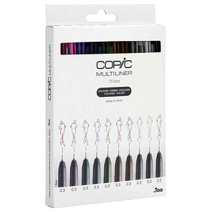 COPIC® Multiliner Color Fineliner farbsortiert 0,3 mm, 10 St.