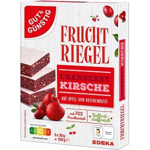 GUT&GÜNSTIG Fruchtriegel  5 Riegel, 5 St.