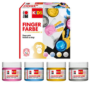 Marabu KiDS Sternenglanz Fingerfarben farbsortiert, 4 St.