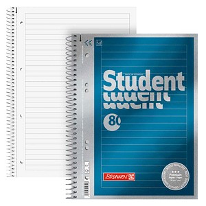 BRUNNEN Collegeblöcke Student Premium liniert DIN A5 Rand rundum, 5 St.