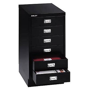 BISLEY MultiDrawer™ L296S Schubladenschrank schwarz 6 Schubladen 27,8 x 38,0 x 67,0 cm