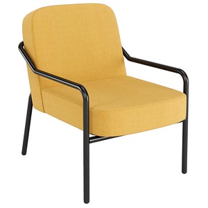 medso powered by PAPERFLOW Sessel MEDSO M Rund gelb schwarz Stoff 58,0 x 74,3 x 73,6 cm, 1 St.