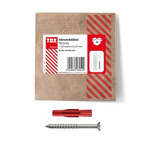 TOX TRI 6/36 010601051 Dübel mit Schrauben Ø 6 mm x 36 mm, 6 St.