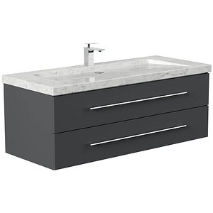 POSSEIK Waschbecken mit Unterschrank WHITE YAMO 130 grafit 130,0 x 55,0 x 50,0 cm