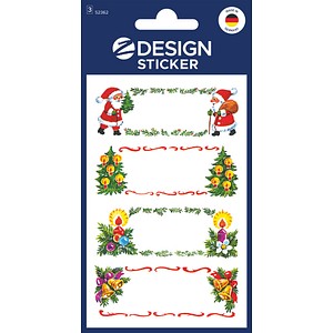 AVERY Zweckform Aufkleber Weihnachtsmotive, 12 Etiketten