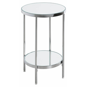 HAKU Möbel Beistelltisch rund Glas silber 28,0 x 28,0 x 46,0 cm, 1 St.