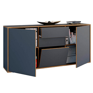 VCM my office Aktenschrank Salia, 920818 anthrazit, honig-eiche 160,0 x 32,0 x 74,0 cm, 1 St.