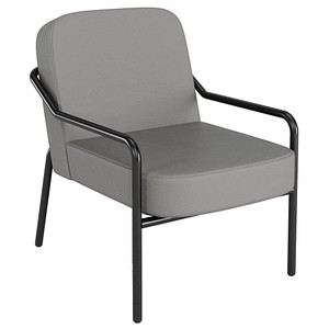 medso powered by PAPERFLOW Sessel MEDSO M Rund grau schwarz Kunstleder 58,0 x 74,3 x 73,6 cm, 1 St.