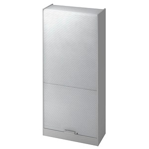 HAMMERBACHER Akandia Rollladenschrank lichtgrau, silber 4 Fachböden 90,0 x 40,0 x 200,4 cm