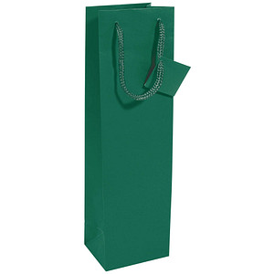SIGEL Geschenktüten für Flaschen grün 10,0 x 35,0 cm, 5 St.
