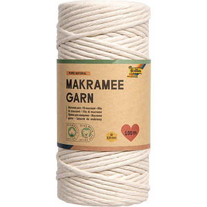 folia Makramee Garn natur Pure natural Ø 3,5 mm, 1 St.