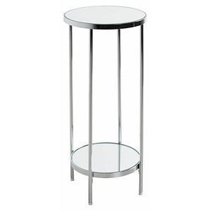 HAKU Möbel Beistelltisch rund Glas chrom 28,0 x 28,0 x 66,0 cm, 1 St.