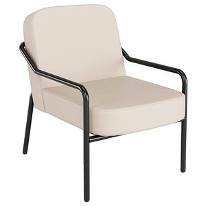 medso powered by PAPERFLOW Sessel MEDSO M Rund creme schwarz Kunstleder 58,0 x 74,3 x 73,6 cm, 1 St.