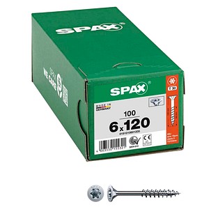 SPAX® Universalschrauben T30 Senkkopf WIROX 0191010601205 6 mm x 120 mm, 100 St.