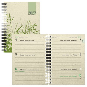 ZETTLER KALENDER Taschenkalender Graspapier mit Spirale 2027 grün, 1 St.