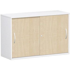 geramöbel Schiebetürenschrank Flex, S-312253-AW weiß, ahorn 1 Fachboden 120,0 x 42,5 x 79,8 cm