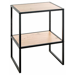 HAKU Möbel Beistelltisch rechteckig MDF-Platte eiche, schwarz 45,0 x 35,0 x 60,0 cm, 1 St.
