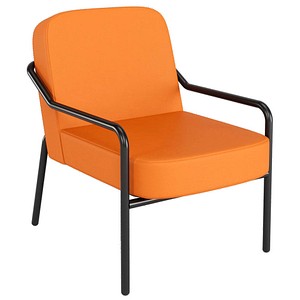 medso powered by PAPERFLOW Sessel MEDSO M Rund orange schwarz Kunstleder 58,0 x 74,3 x 73,6 cm, 1 St.