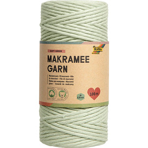 folia Makramee Garn hellgrün Soft green Ø 3,5 mm, 1 St.