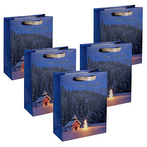 SIGEL Geschenktüten Christmas Chapel Large Motiv 26,0 x 33,0 cm, 5 St.