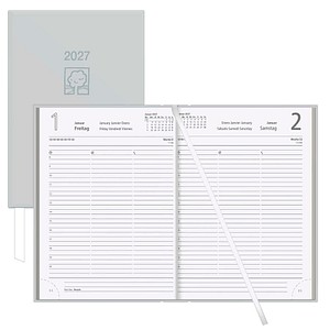 ZETTLER KALENDER Buchkalender Tagesplaner 2027 hellgrau, 1 St.