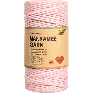folia Makramee Garn altrosa Misty rose Ø 3,5 mm, 1 St.