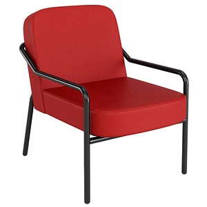 medso powered by PAPERFLOW Sessel MEDSO M Rund rot schwarz Kunstleder 58,0 x 74,3 x 73,6 cm, 1 St.