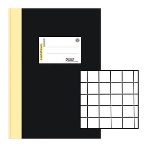 Ursus® Geschäftsbuch DIN A4 kariert, schwarz Hardcover 288 Seiten, 1 St.