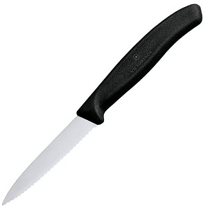 VICTORINOX Küchenmesser  Swiss Classic silber, schwarz glänzend, Klinge: 8,0 cm, 1 St.