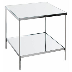 HAKU Möbel Beistelltisch rechteckig Glas silber 45,0 x 45,0 x 46,0 cm, 1 St.