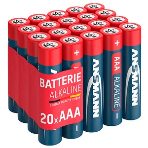 ANSMANN Batterien Red Alkaline Alkali-Mangan Micro AAA 1,5 V, 20 St.