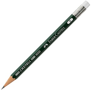 FABER-CASTELL Castell 9000 Bleistifte B dunkelgrün mit Radierer, 1 St.