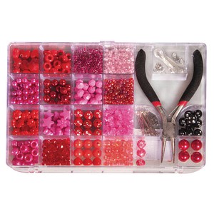 Rayher Bastelset Perlenbox mit Zange pink