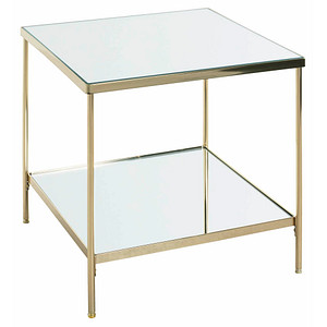 HAKU Möbel Beistelltisch rechteckig Glas gold 45,0 x 45,0 x 46,0 cm, 1 St.