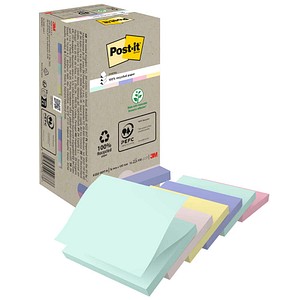 Post-it® Recycling Z-Notes Haftnotizen farbsortiert, 16 Blöcke