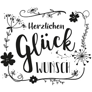 Rayher Motivstempel Herzlichen Glückwunsch 8,0 x 9,0 cm, 1 St.