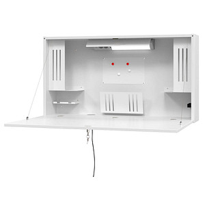 HAMMERBACHER WO12 Wandschreibtisch weiß rechteckig, hängend weiß 120,0 x 24,0/87,6 cm